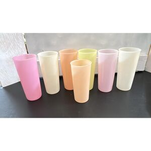 Tupperware Tumblers  drinking Pastel Lot of 6  Number 107 1 Smaller Tumbler